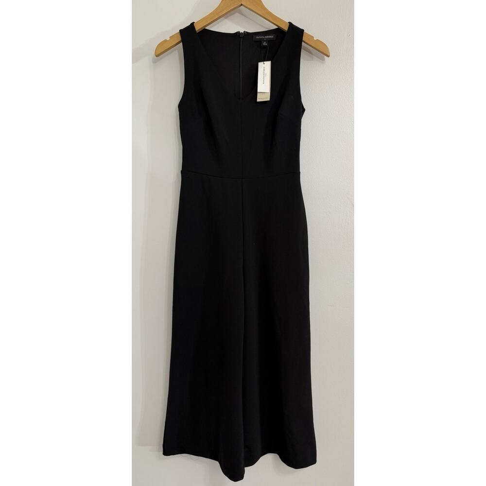 NEW Banana Republic Black Formal Office Party Business Jumpsuit Size 0 Petite 0P
